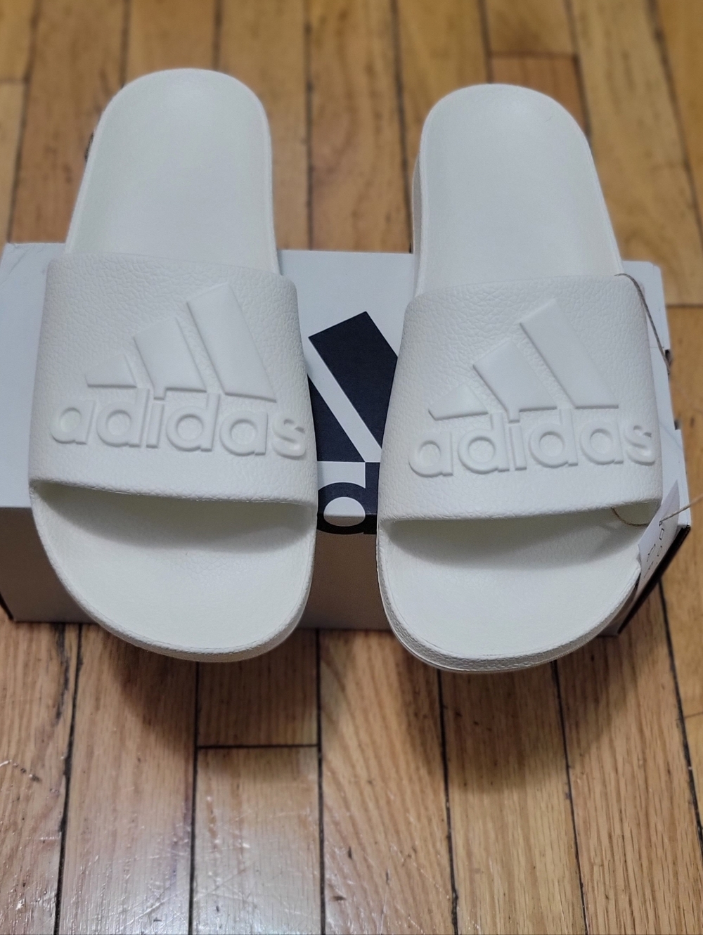 adidas White Adilette Aqua Slide Sandals